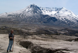 Ash mud flows at Mt Saint Helens