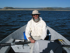 Joel rowing his boat